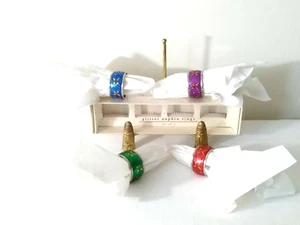 Pier 1 Exklusive Glitzer Serviettenringe Set 4 Schmucksteine Urlaub Weihnachten Marokkanisch - Bild 1 von 9