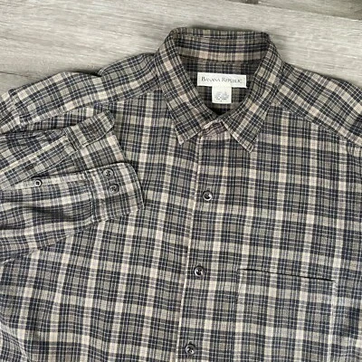 Camisa de vestir Banana Republic para hombre talla grande con botones manga larga 100 % algodón Foto 1 de 4