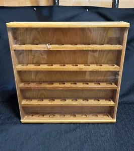 Wooden ShotGlass Curio Toys Marble Golf Display Wall Mounted 40 Slots 17” X 16” - Picture 1 of 7