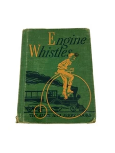 Vintage 40s Engine Whistles Hardcover Childrens Reading Textbook Nursery Decor - Picture 1 of 9