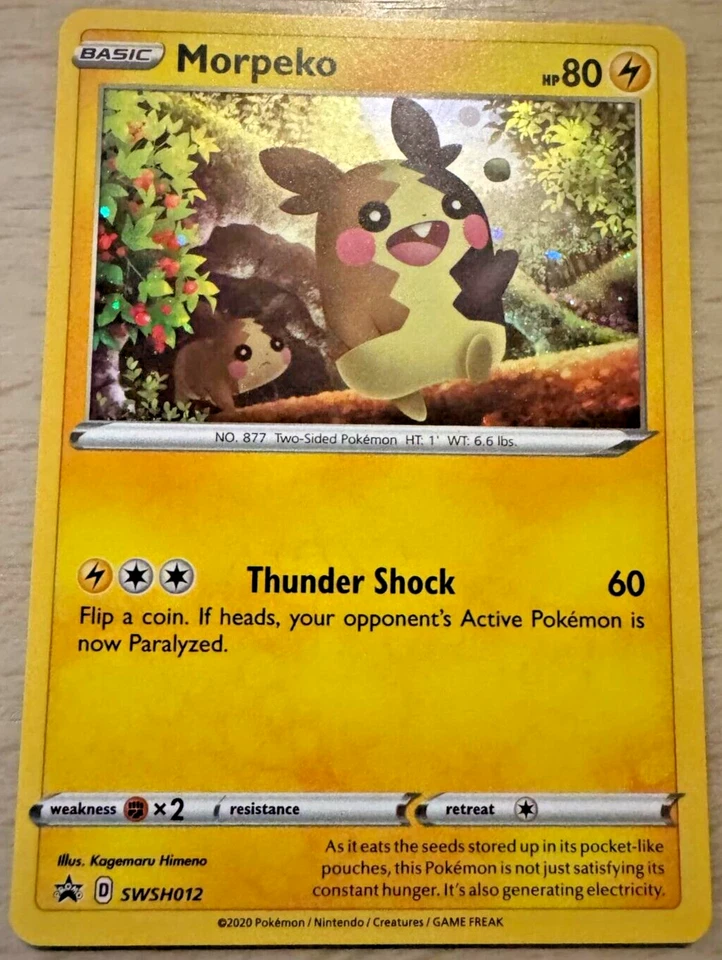 Pokemon TCG Morpeko SWSH012 Sword & Shield Black Star Promo Holo Card - Image 1 of 1