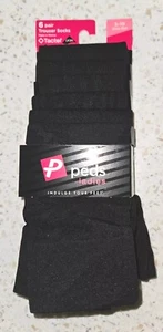 6 Pair Peds Ladies Trouser Socks Tactel Lycra 6583 Size 5-10 Black - NEW - Picture 1 of 3