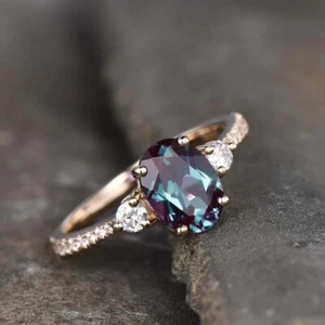 3,25 ct natürlicher Alexandrit Ring HANDARBEIT EDELSTEIN CHRYSOBERYLL RING - Bild 1 von 6