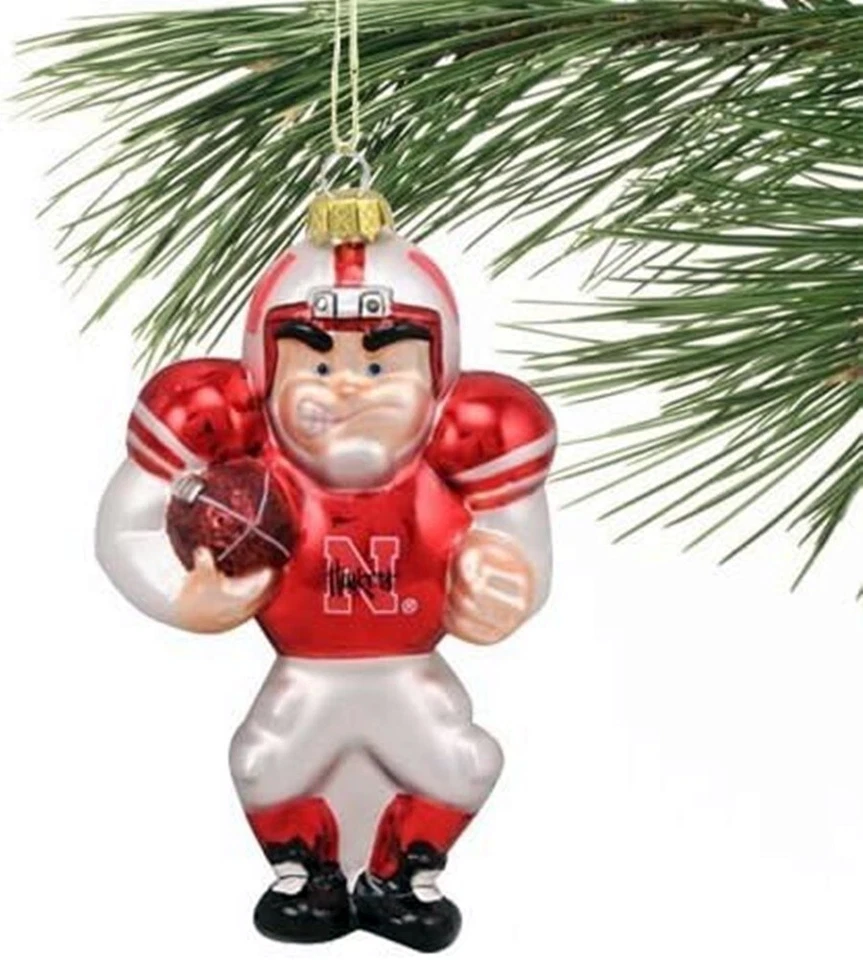 Nebraska Cornhuskers Husker Jugador de Fútbol Adorno de Vidrio NUEVO GRAN REGALO NCAA Foto 1 de 1