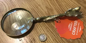 Magnifying Glass With Beautiful Brass Handle ,uniquely Hand Crafted In India - Picture 1 of 8