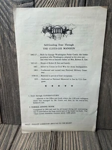 Vintage Self-Guiding Tour Booklet For The Custis-Lee Mansion - Picture 1 of 3
