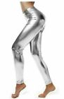 New Women Disco Leggings Stretch Shiny Ladies American Metallic Wet Look Pant