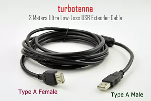 3 Meter USB Verlängerungskabel mit 64 Litzen - Low Volt Drop kein Signalverlust - Bild 1 von 1