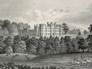 Derbyshire Swadlincote BRETBY HALL Stephen Glover Original c1829 Print - Picture 1 of 5