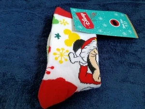 New w/Tag, Disney Christmas MInnie Mouse Socks,Fits shoe size 9-2.5 - Picture 1 of 1