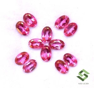 6x4 mm Natural Pink Topaz Oval Cut Lot 12 Pcs 6.49 CTS Calibrated Loose Gemstone - Picture 1 of 7