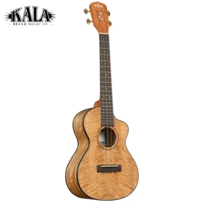 Kala KA-MNGG-T All Solid Curly Mango Metropolitan Tenor Cutaway Ukulele with Bag - Image 1 of 3