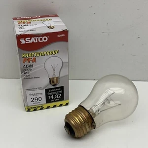(4-Pack) Satco 40A15/CLEAR/TF/HT/PFA Shatterproof 40W A15 Lamp Light Bulb - Picture 1 of 12