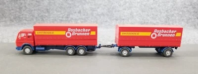 WIKING HO 1:87 MB 2632 MERCEDES BENZ ROSBACHER BRUNNEN TRUCK & TRAILER W/BOX - Image 1 of 4
