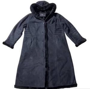 Preowned- Gallery Button Front Pea Coat Hoodie Womens (Size 1X) - Picture 1 of 7