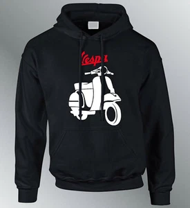 Sweat shirt Hoodie Vespa homme youngtimer vintage cyclomoteur scooter sweater - Imagen 1 de 2