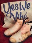 Yes We Vibe Boots Funky Suede Leather Marble Pink/Gold Women Sz 9.5W, EU 40