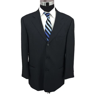 Hugo Boss Blazer Mens 40S Black Einstein Omega Sports Coat Suit Jacket Vtg USA - Picture 1 of 21