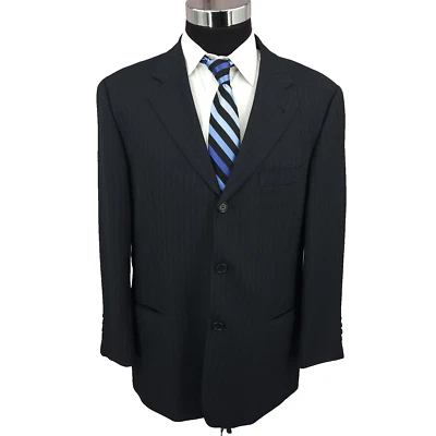 Hugo Boss Blazer Mens 40S Black Einstein Omega Sports Coat Suit Jacket Vtg USA - Image 1 of 4