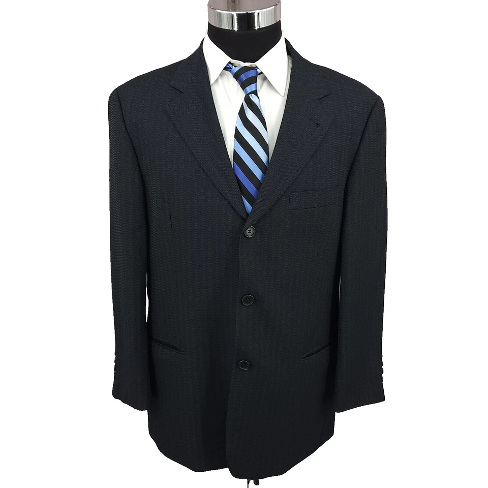 Hugo Boss Blazer Mens 40S Black Einstein Omega Sports Coat Suit Jacket Vtg USA - Image 1 of 4