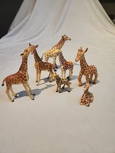 Lot of 6 Vintage Giraffe Ceramic Collection Figurine African Animal Porcelain - Picture 1 of 19