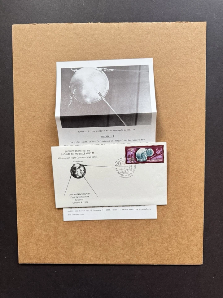 US 1977 Flight Millstone Cover#56 +1st earth Satellite Sputnik 1 by Russia +Info - Image 1 of 1