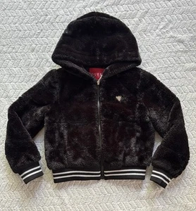 Guess Black Faux Fur Jacket Size 7 - Picture 1 of 4