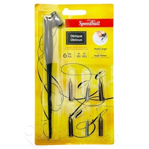 Speedball schräge Kalligraphie Schreibschrift Dip Füllfederhalter mit 6 Federn - Bild 1 von 2