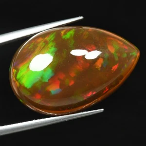 19.50 Ct AAA Pear 24.3 x 16.1 MM Natural Rainbow Multi Colors Play Welo Opal - Picture 1 of 5
