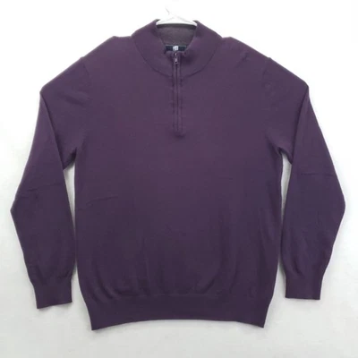 Suéter Brooks Brothers Para Hombre Grande Púrpura Media Cremallera Cuello Simulado Pullover Foto 1 de 4