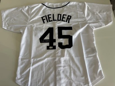 Autographed/Signed CECIL FIELDER Detroit White Baseball Jersey BECKETT Witnessed - Image 1 of 4