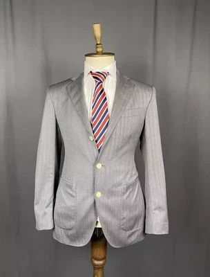 Hackett Ing Loro Piana Gris Espiga Lana Blazer Abrigo Deportivo Chaqueta Tall... - Imagen 1 de 4