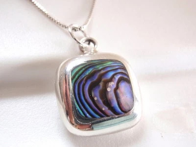 Colgante reversible de madreperla y abulón de plata de ley 925 obtienes el artículo exacto Foto 1 de 3