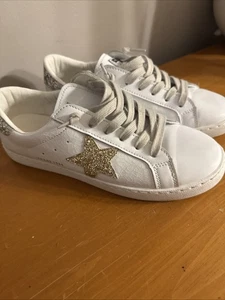 Vintage Havana Silver Glitter Star Ladies Shoes Size 7 - Picture 1 of 9
