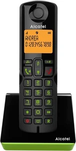 Telefon Alcatel S280 DECT w kolorze czarnym/zielonym z wyświetlaczem i głośnikiem towar B - Zdjęcie 1 z 8