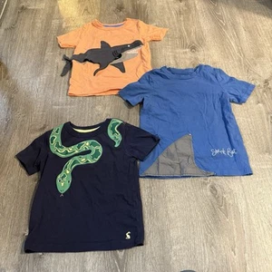 3 KIDS JOULES T’S SHORT SLEEVE SHARK SNAKE INTERACTIVE SHIRT SIZE 4 And 5 - Picture 1 of 9