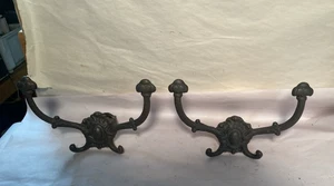 2 perchas y perchas de árbol de pasillo de montaje en pared de hierro fundido estilo vintage - Imagen 1 de 9