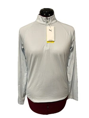 Damas Puma Cuarto Cremallera Azul Claro Rayas Pequeño Foto 1 de 3