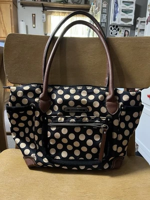 Cartera Franco Sarto Negra Nylon Doble Asa con Hebillas Plateadas Foto 1 de 4