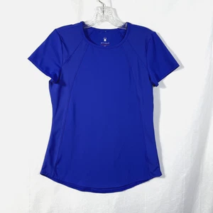 Camiseta Spyder Active Top Para Mujer Talla S Azul Manga Corta Cuello Redondo Rendimiento - Imagen 1 de 9
