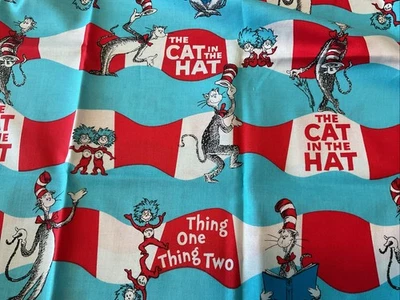 The Cat In The Hat Fabric Print Remnant 45 x 27 1/2” - Image 1 of 2