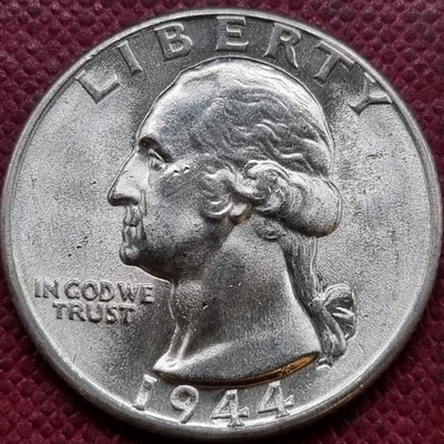 1944 Washington Quarter 25c Silver High Grade BU UNC Uncirculated #95073 - Image 1 of 2