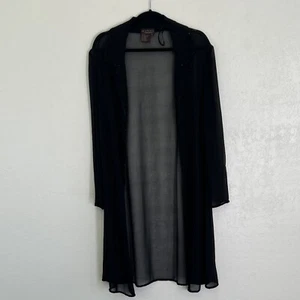 Marina by Marina Bresler Sheer Beaded Long Blazer Overshirt Coverup Sz L EUC - Picture 1 of 7