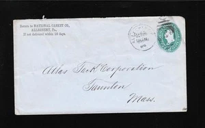 National Casket Co Allegheny PA 1894 Blue PSE  Partial Duplex Cover ZG - Picture 1 of 2