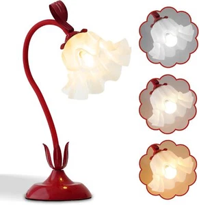 Flower Table Lamp,LED Reading Light Bedside Vintage Flower Night Light - Picture 1 of 37