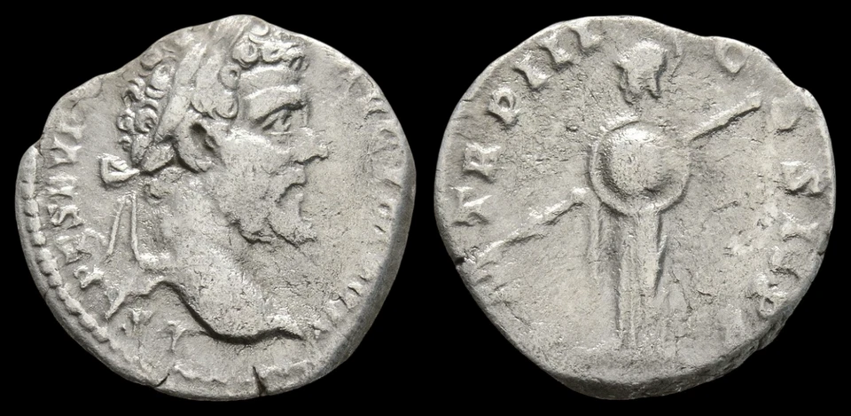 Septimio Severo AR Denario, reverso Minerva, Roma, dC 195 (RIC IVa 66). #1180 Foto 1 de 1