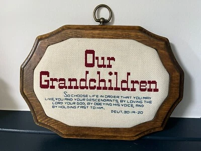 Placa con nombre vintage hecha a mano enmarcada en madera con significado y versículo de las Escrituras Foto 1 de 4