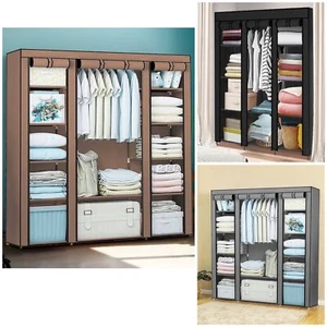 Wardrobe fabric clothes hanging storage unit furniture - Picture 1 of 27
