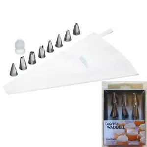 DAVIS & WADDELL Essentials 10pce Icing Starter Set 8 Nozzles/Coupler/Icing Bag! - Picture 1 of 4