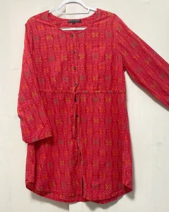 Vintage Women's Gudrun Sjoden Abstract Size M Blouse Tunic Top Light Multicolor - Picture 1 of 10